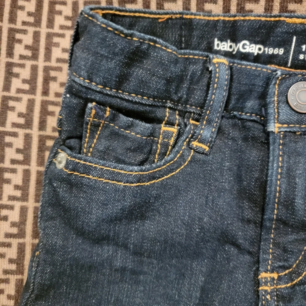 Gap Jeans Buffalo Plaid Flannel Lined Toddler Size 18- 24 months blue jeans pant